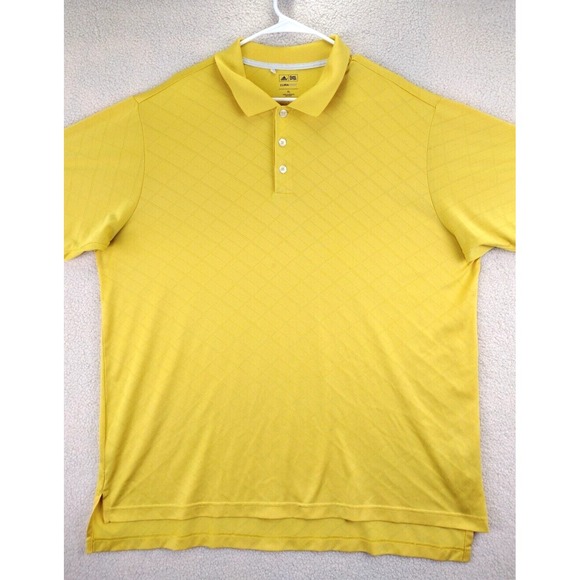 Adidas Golf Polo Shirt Men's XL Yellow ClimaCool Short Sleeve Performance - Picture 4 of 16